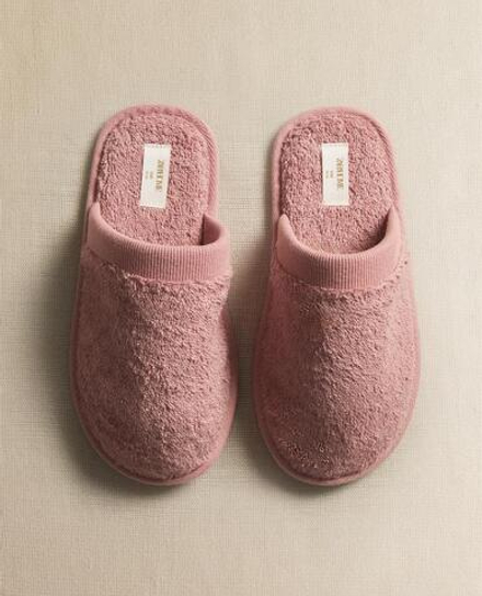 ZARA HOME ДЕТСКИЕ МАХРОВЫЕ ТАПОЧКИ, РОЗОВЫЙ