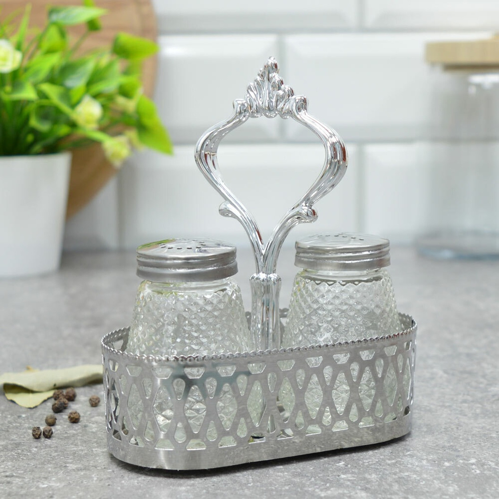 Набор для специй 2 предмета 40мл на подставке, MB 26881