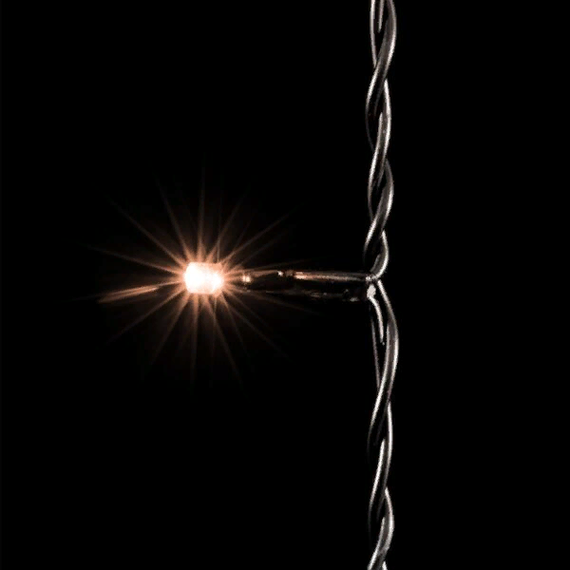 Светодиодная нить 100 экстра теплых белых LED ламп, 10 м., 24В, черный провод ПВХ, LTC (PST100-11-1EWW)