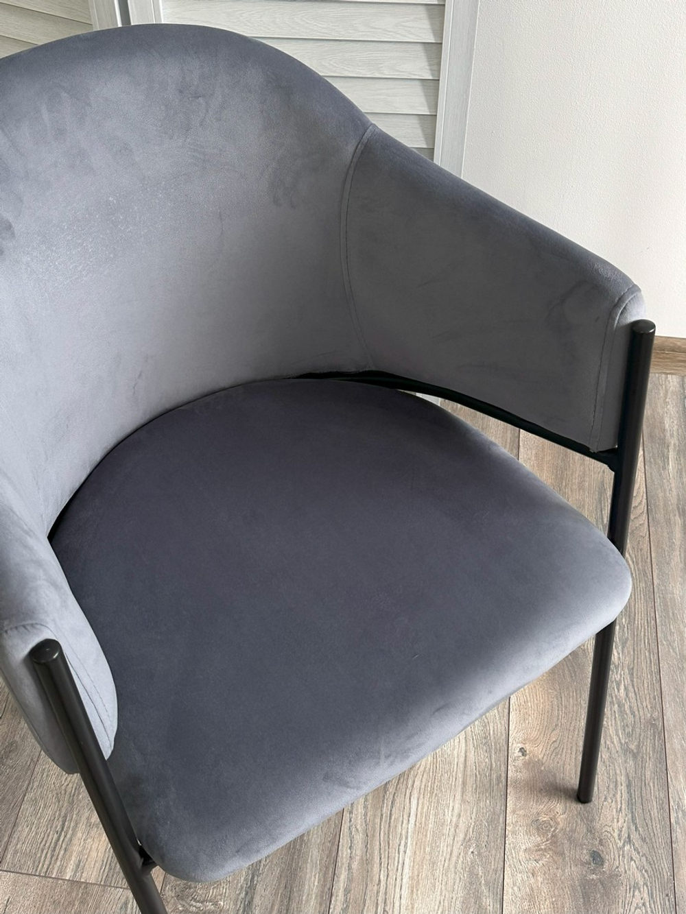 Стул М-City DISAUR Дилл, H-14 Серый, Велюр, Черный каркас