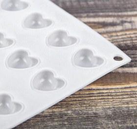 Форма для муссовых десертов  «Сердечки», 29,7х17,3 см, 35 ячеек (2,5х2,3 см)