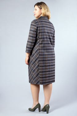 Платье женское 3811АП, синяя серая кл #406ССК053811АП