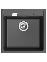 RIVELATO Мойка RAUM 50 1-чаша 500*510мм, монтаж: врезной, материал: кварц, цвет: антрацит