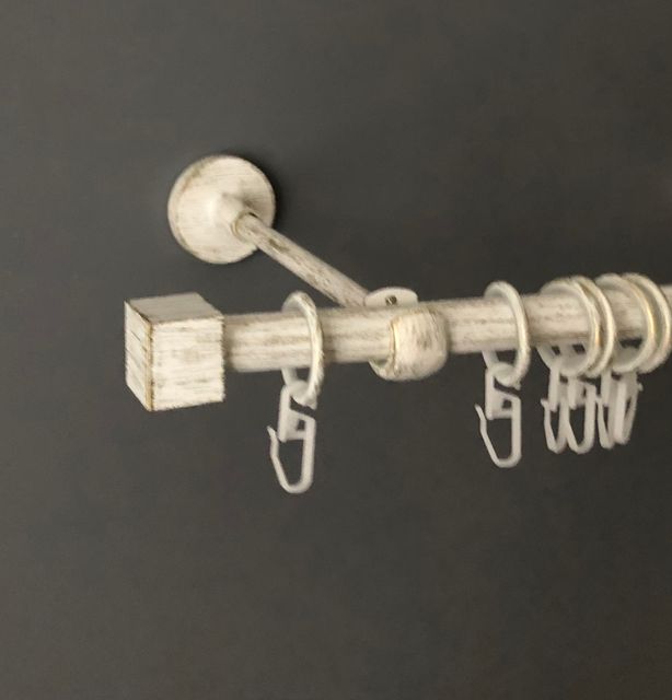 Карнизы кованые для штор d16 мм однорядные, цвет белое золото