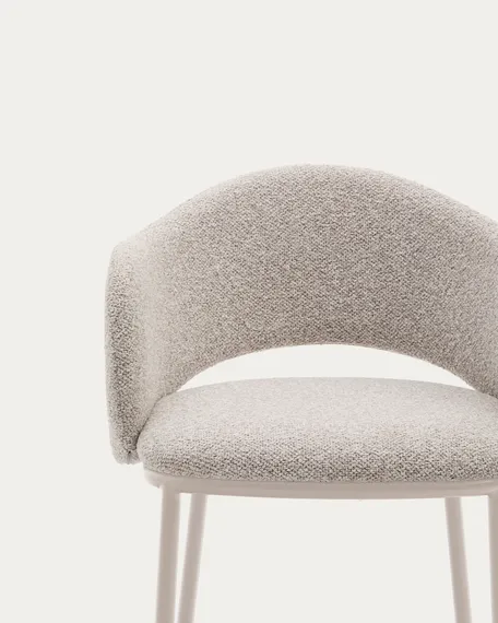 Полубарный стул Maina 65 см, плотный бежевый шенилл, бежевые ножки