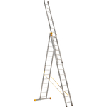 Лестница алюминиевая Алюмет трехсекционная 3x14 ступеней (9314)