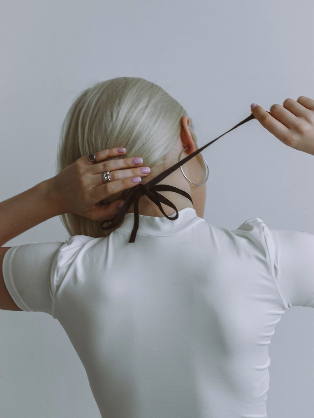 Колье-сердце Любимая на цепочке с лентой