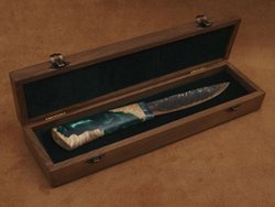 Якутский нож "Амга", сталь Х12МФ, рукоять стабилизированная карельская береза/акрил