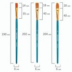Кисти синтетика BRAUBERG, НАБОР 10 шт., синие (Круглые; Овальные; Плоские; Лайнеры), 201030