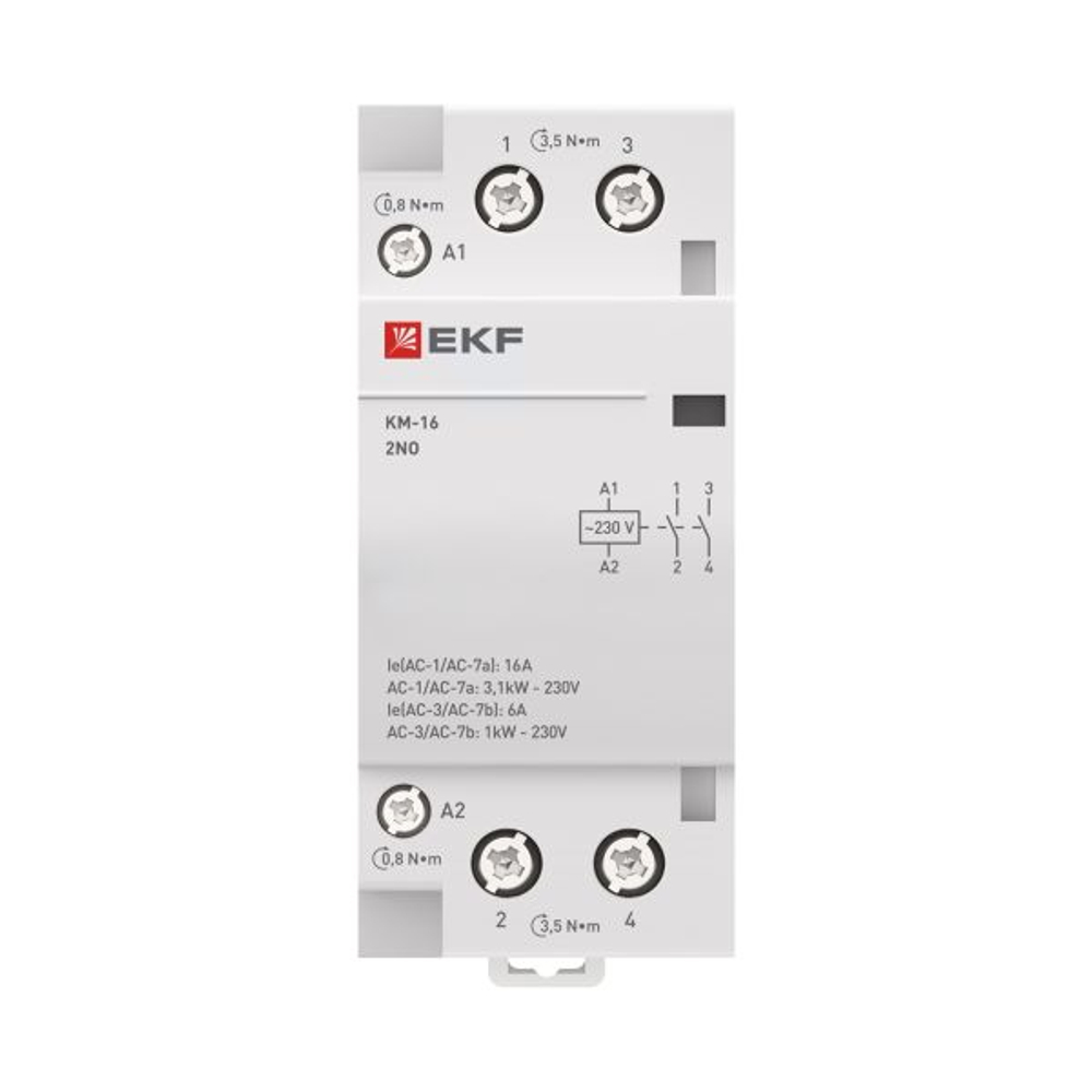 Контактор модульный КМ 16А 2NO 230В АС (2 мод.) PROXIMA EKF