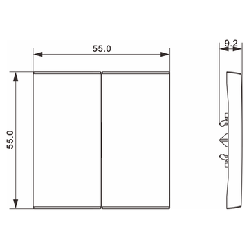 Клавиша 2-я для перекрёстного переключателя,  матовый белый,  серия A07