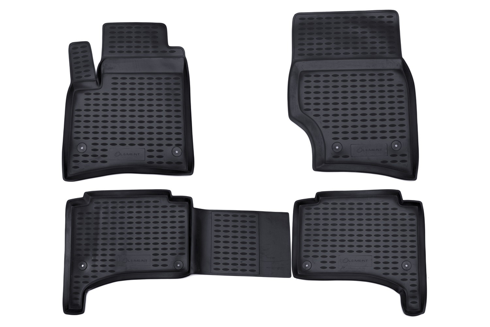 Коврики в салон для VW Touareg (I, Ir) 2002-2010, 4 шт., под штатный круглый крепеж (полиуретан, серые) NLC.51.01.211K