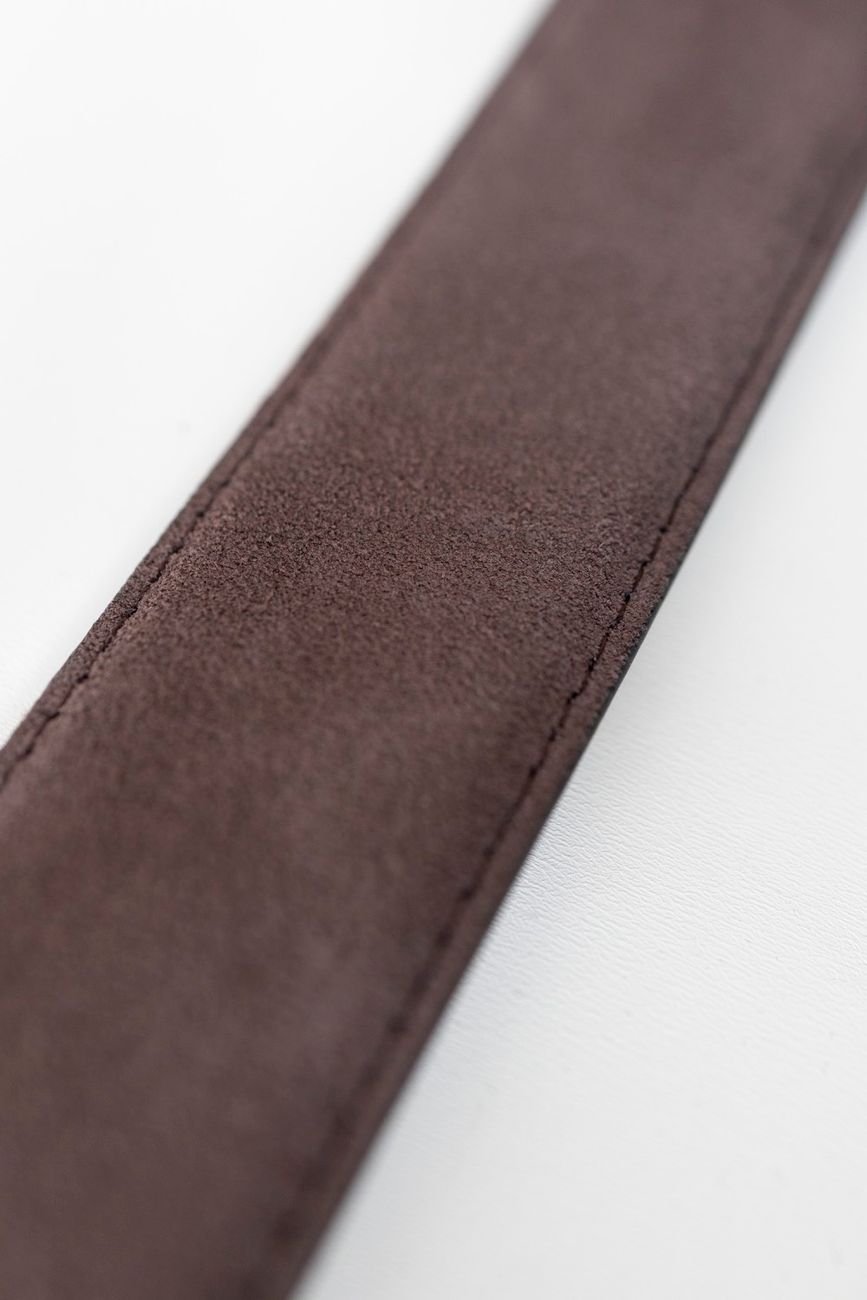 Классический ремень из замши, 35 мм; коричневый