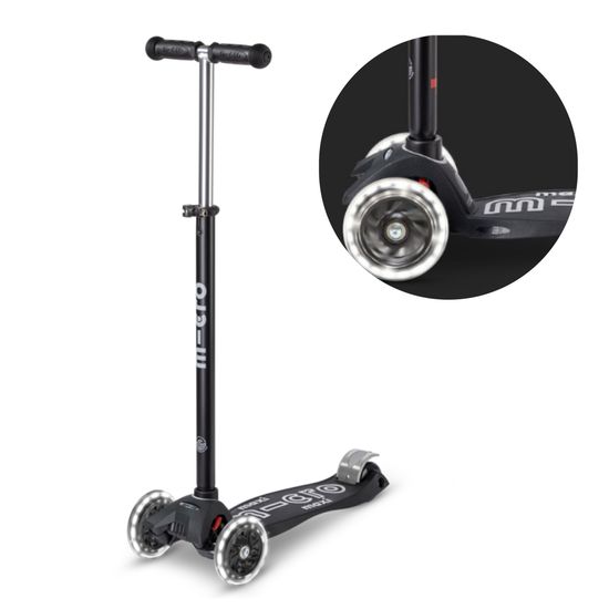 Самокат Maxi Micro Deluxe ECO Black LED