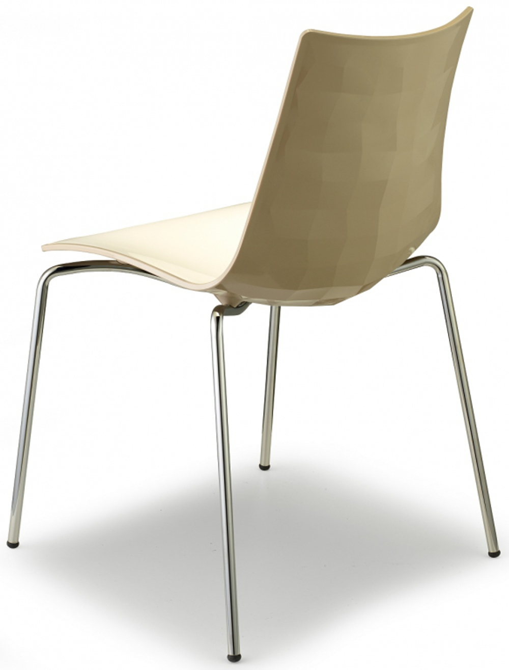Стул пластиковый Scab Design Zebra Bicolore 4 legs, хром, белый, тортора