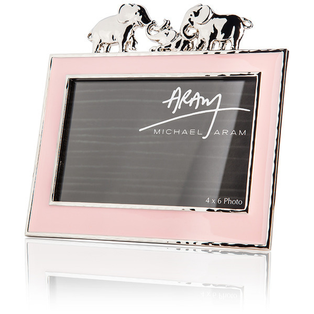 Рамка для фото 10х15см Michael Aram Слоники розовая эмаль