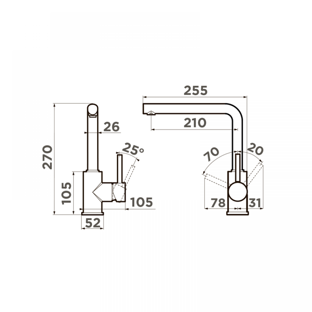 Кухонный смеситель Omoikiri Nakagawa-C