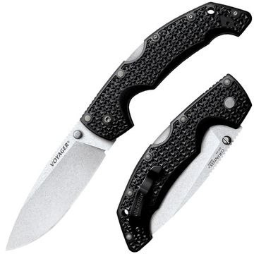 Складной нож Cold Steel 29AB Voyager Large Drop Plain Edge c клинком из стали AUS-10A, рукоять Grivory (Griv-Ex)
