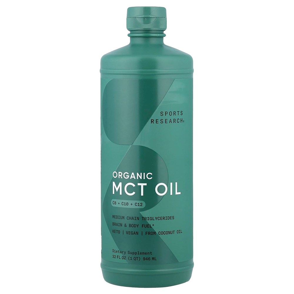 Sports Research, Масло MCT, без вкусовых добавок, 32 ж.унц. (946 мл)