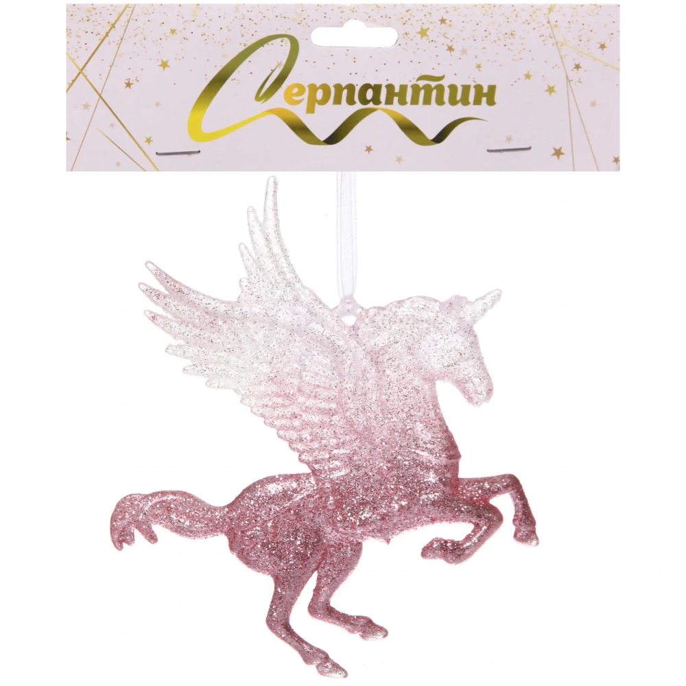 Подвеска «Волшебный Пегас» 13*12,5 см, Белый/Розовый