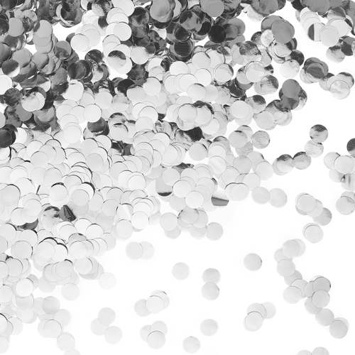 Конфетти фольга Круг, Серебро, Металлик, 1 см, 50 г.