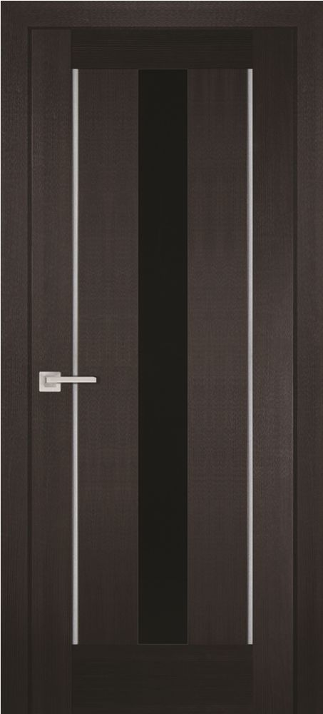 Дверь PS-02 / Цвет Венге Мелинга / черный лакобель / Двери PROFILO PORTE