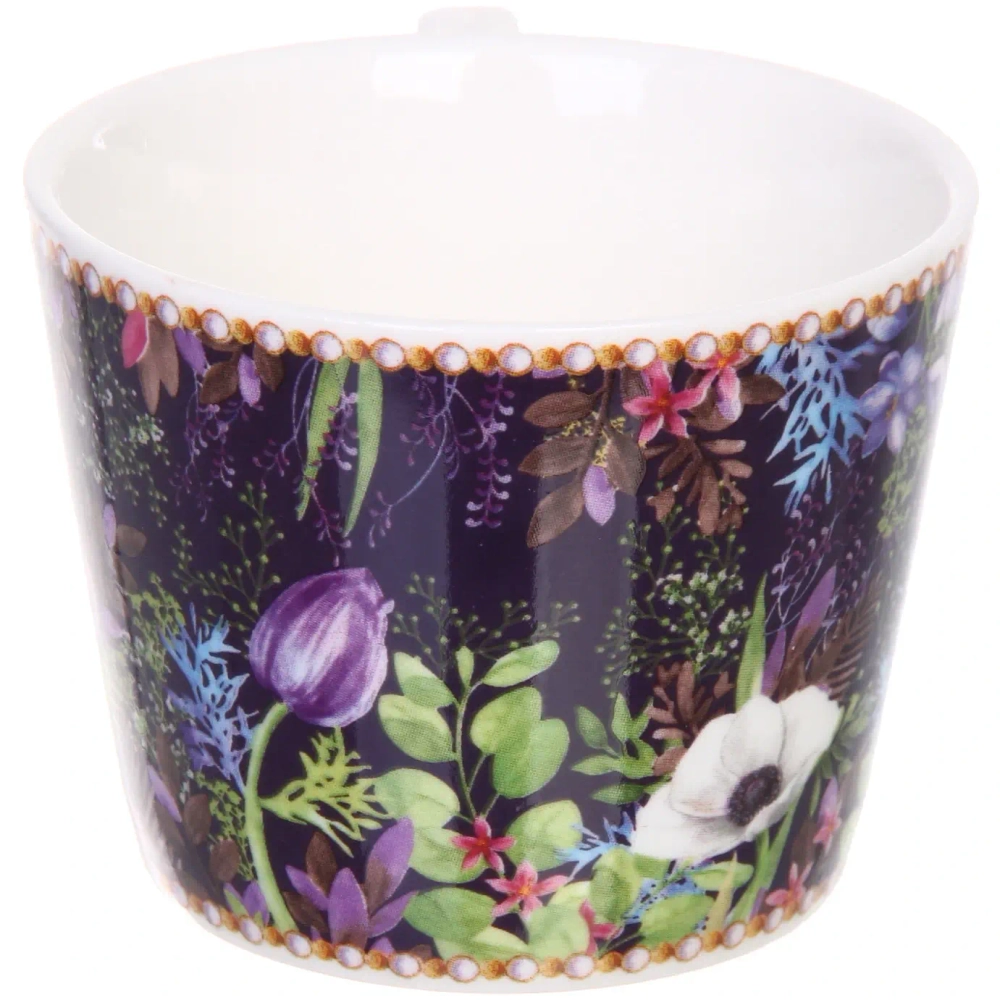 Кофейный набор 4 предмета «Цветочный сад» (2 кружи 120мл+2 блюдца)