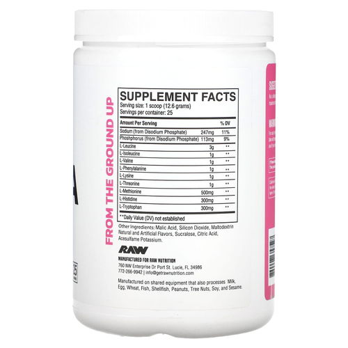 Raw Nutrition, EAA, арбуз, 315 г (11,11 унции)