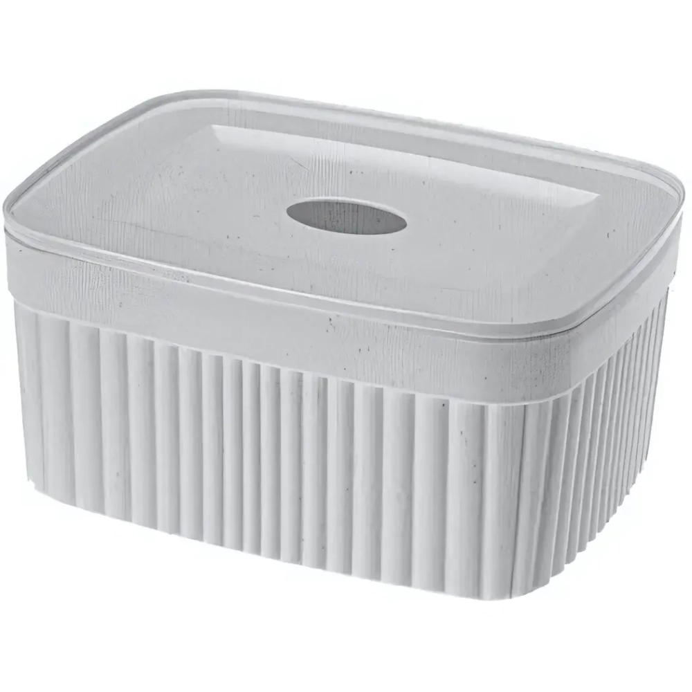 Корзинка с крышкой «VELVET», цвет светло-серый флэк, 15*11.5*7см / 0.9л