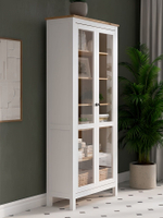 IKEA Шкаф-витрина HEMNES стекло/стекло, 198х90х37, белый/св-коричневый, из массива дерева, КЫМОР (ХЕМНЭС ИКЕА), массив сосны