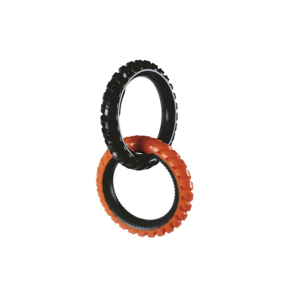 M-PETS Игрушка для собак кольцо RING KING двойное,  цвет черный/оранжевый