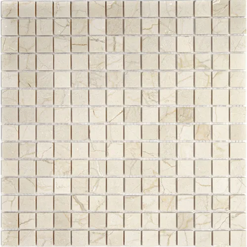 7M025-20P Crema Marfil Мраморная мозаика Natural Adriatica бежевый светлый квадрат глянцевый