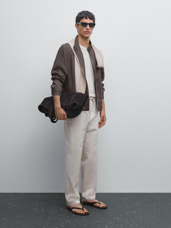 Massimo Dutti Джоггеры из хлопковой смеси, бежевый