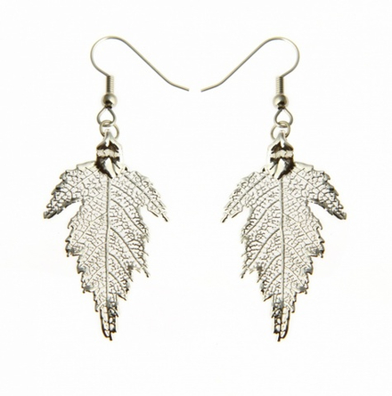 Серьги листья Ester Bijoux Шелковица LF57C-S BW