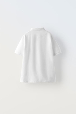 ZARA НАБОР ИЗ 2 БАЗОВЫХ ПОЛО ИЗ ТКАНИ ПИКЕ, БЕЛЫЙ