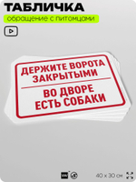Табличка "Держите ворота закрытыми, во дворе есть собаки" на дверь и забор, для двора, дома, подъезда, 40х30 см, Silver Plane x Айдентика Технолоджи