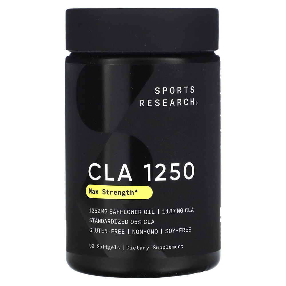 Sports Research, КЛК 1250, максимальная эффективность, 1250 мг, 90 капсул