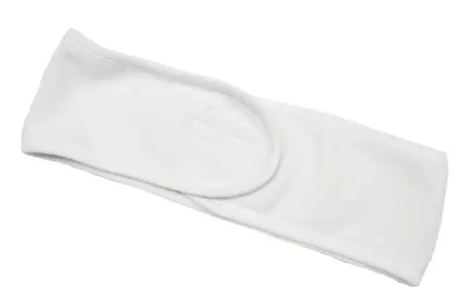 Повязка для волос махровая на липучке, плотная Белая 1шт/уп