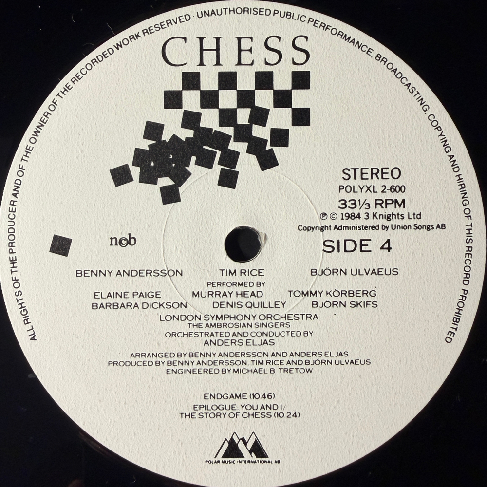 Мюзикл Шахматы 2LP (Скандинавия 1984г.)