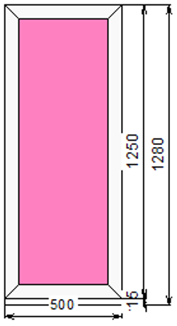 Пластиковое окно 1250 х 500 ТермА Эко с глухой створкой