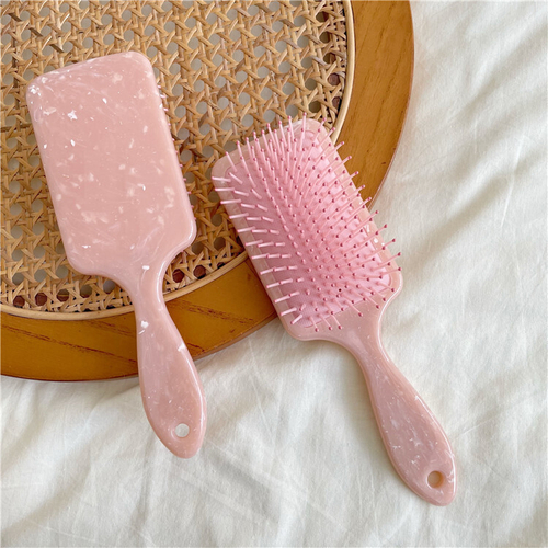 Расческа для волос, мрамор, розовый