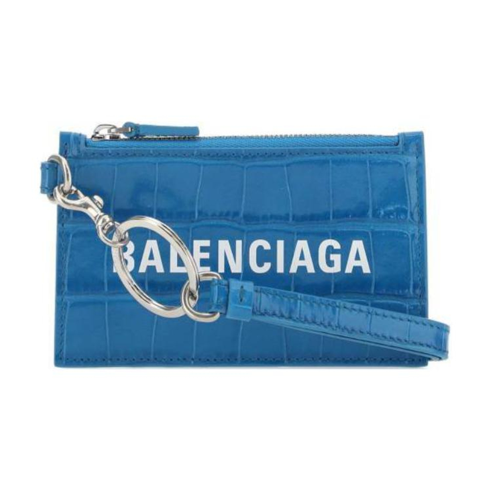Balenciaga Cow Leather Wallet, Card Holder Unisex Blue
