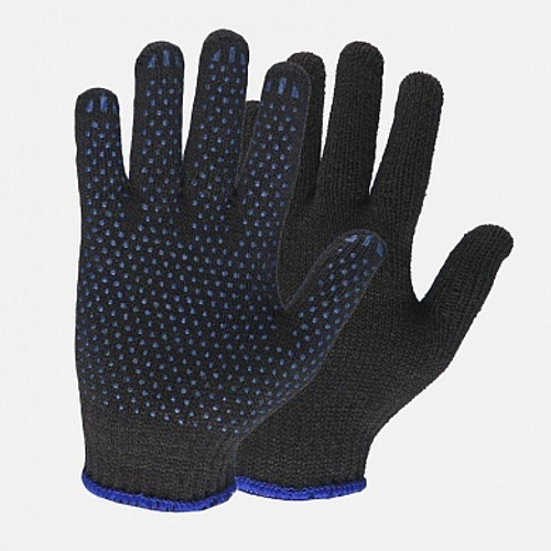 Перчaтки 7,5 класс шeсть нитей полушерcтяные c ПВХ нaпылeниeм