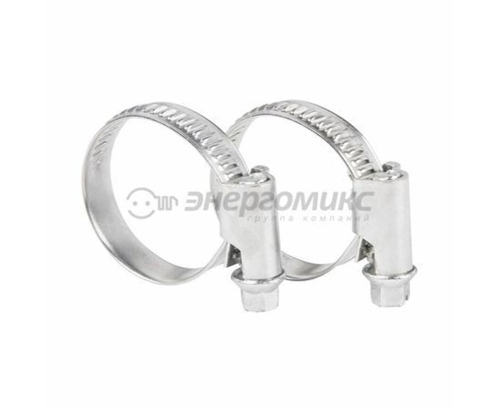 Хомут червячный REXANT 20-32-0,7 мм, с ключом W, в упаковке - 50 штук