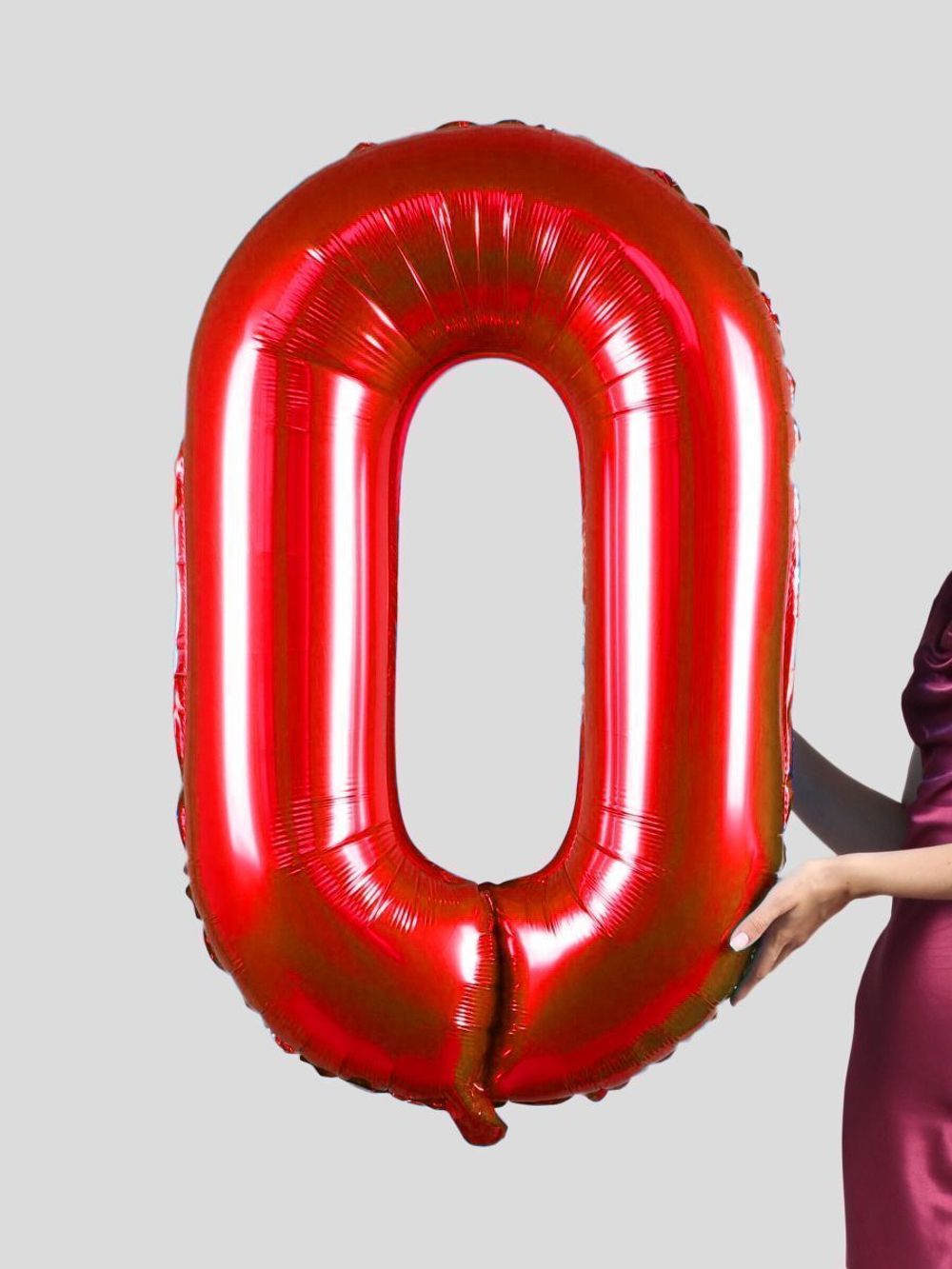 FM Шар 40" / 102 см "Цифра 0" Красный (БГ-60) 