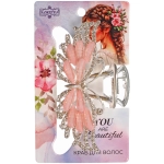 Заколка - краб для волос на блистере «LAVITA», бабочка, цвет серебро и золото, 7,5*3,5см