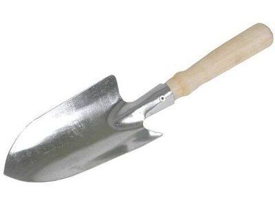 Совок посадочный большой с деревянной ручкой оцинкованный 0,8мм СП(д)