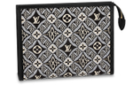 LOUIS VUITTON Natural Cow Leather Clutch Toiletry Bag, Toiletry Bag Men"s Black