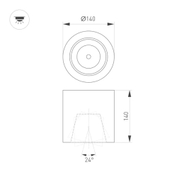 Светильник SP-FOCUS-R140-30W Day White (Arlight, IP20 Металл, 3 года) 021428