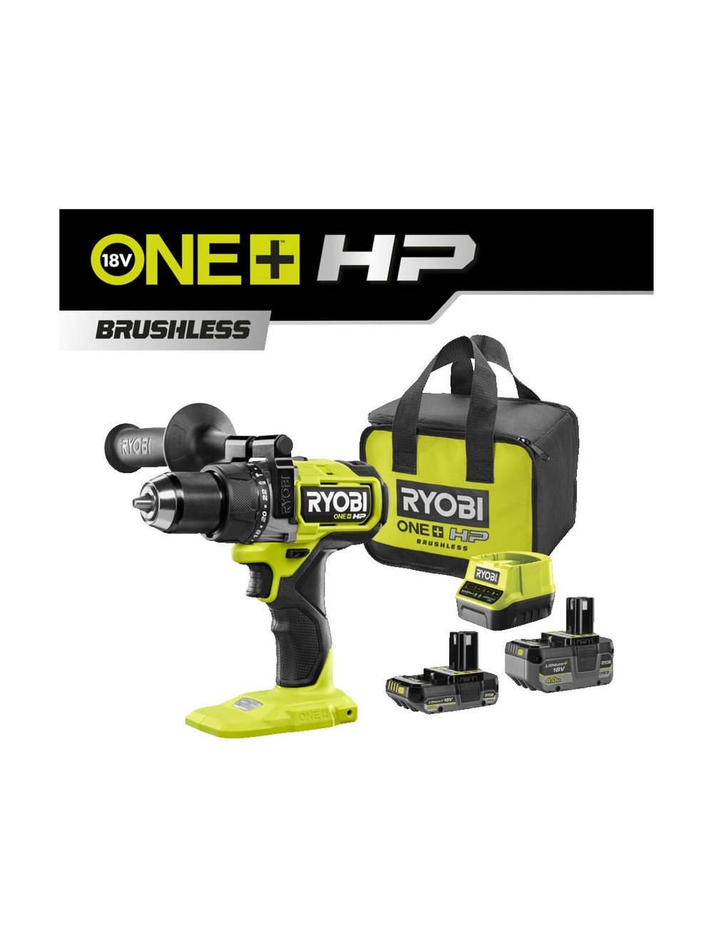 Дрель-шуруповерт Ryobi RPD18X-242S 18В, бесщеточная, ударная 5133005283